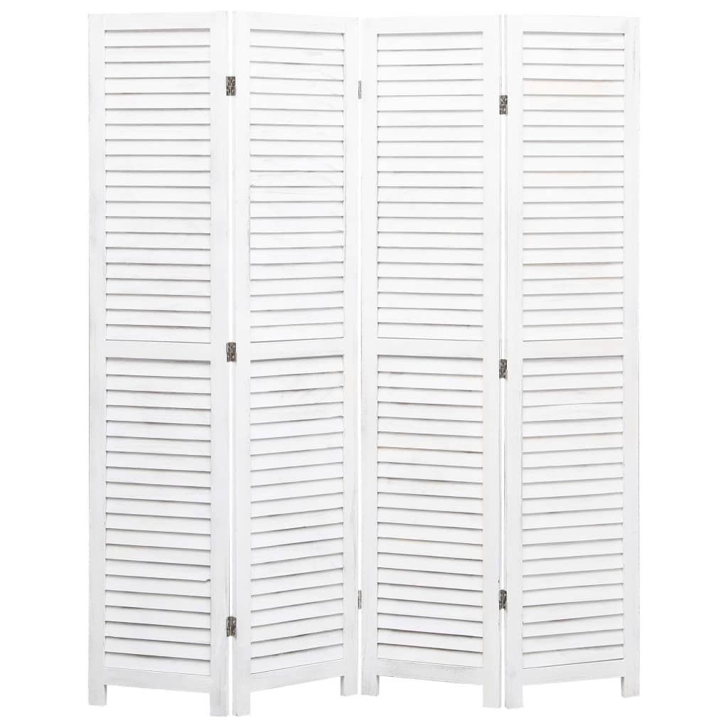 4-Panel Room Divider White 140x165 cm Wood
